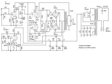 Ampeg J12A Jet ;7591 Version schematic circuit diagram